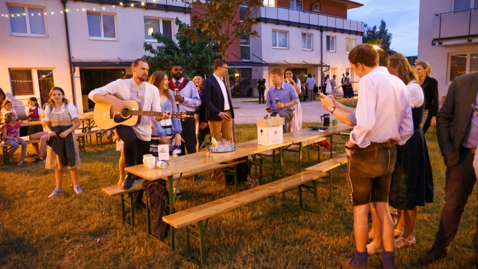 Evening gathering with students