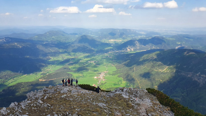 Mountain view during group outing